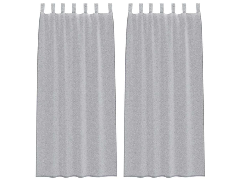  Lot de 2 rideaux en voile, voilage gris foncé 245 x 140 cm polyester cf43928  - Conforama A
