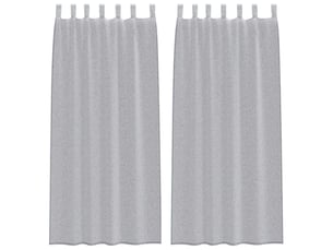 Lot de 2 rideaux en voile, voilage gris foncé 245 x 140 cm polyester cf43928