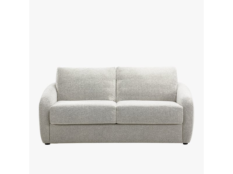 Canapé 3 places convertible en tissu beige - Conforama D