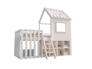 Lit cabane 90x200 cm <strong></strong>  <strong></strong> coloris blanc