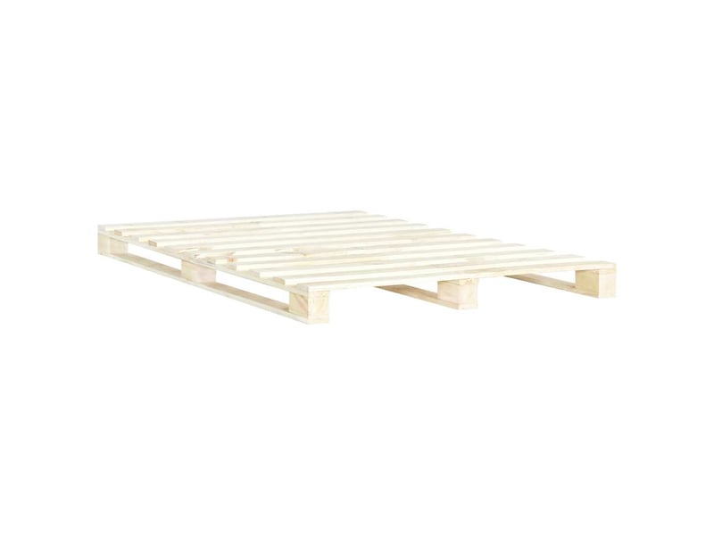  Lit double- lit adulte -  cadre de lit de palette sans matelas 200x200 cm bois massif pin  - Conforama A