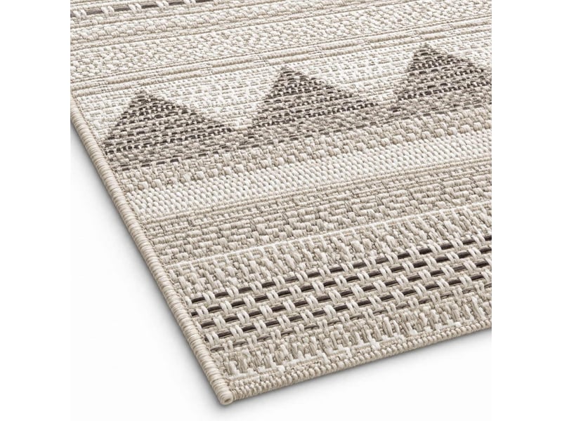  The white stone tapis extérieur motif ethnique 200x290 cm beige | pour intérieur et extérieur, résistant aux uv et à l'eau, lavable | tapis en polypropylène tissé à plat effet sisal  - Conforama B