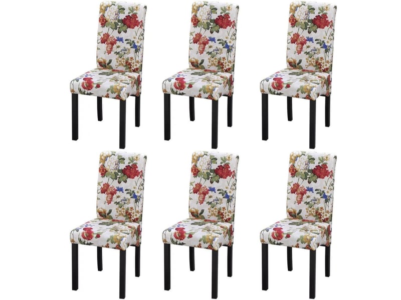  Chaises de salle à manger 6 pcs multicolore tissu  - Conforama A