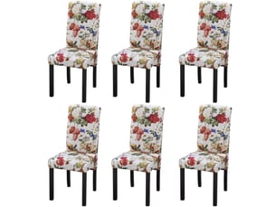 Chaises de salle à manger 6 pcs multicolore tissu