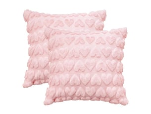 Housse de coussin décorative carrée 45 x 45 cm rose