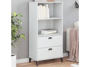 Bibliothèque, meunle de rangement pour bureau blanc 60x35x123 cm bois d'ingénierie