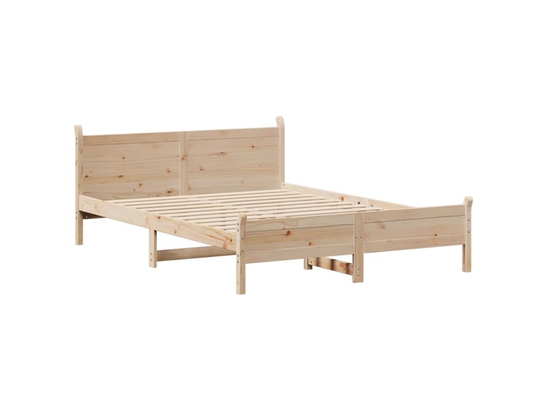  Lit double- lit adulte -  cadre de lit sans matelas 135x190 cm bois de pin massif  - Conforama B