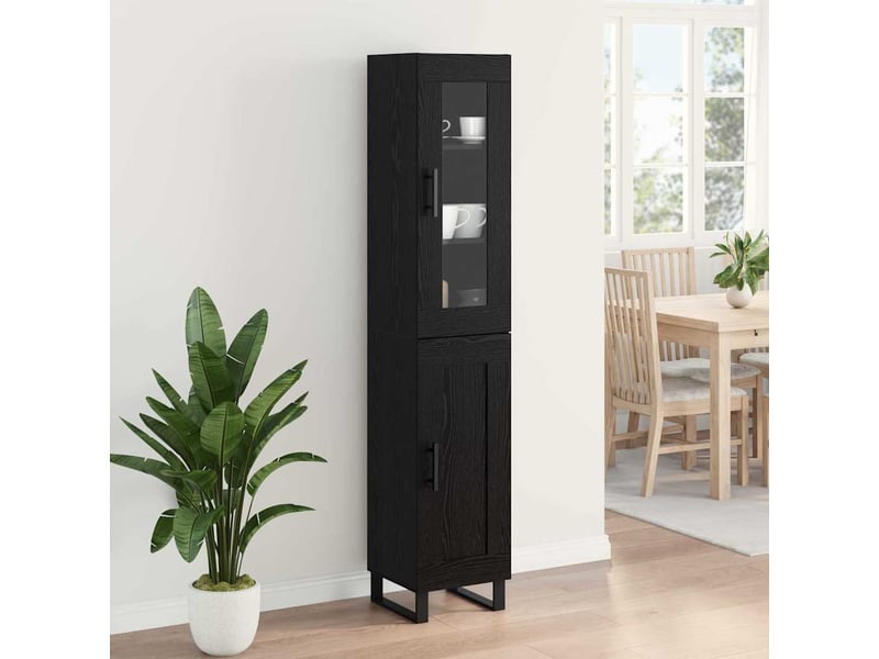  Buffet - haut armoire chêne noir 34,5 x 34 x 180 cm bois d'ingénierie  - Conforama D