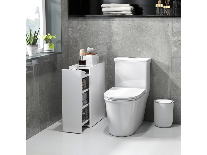  Armoire de salle de bain étroite 47x25x66,5 cm 3 tiroirs profonds bois blanc  - Conforama C