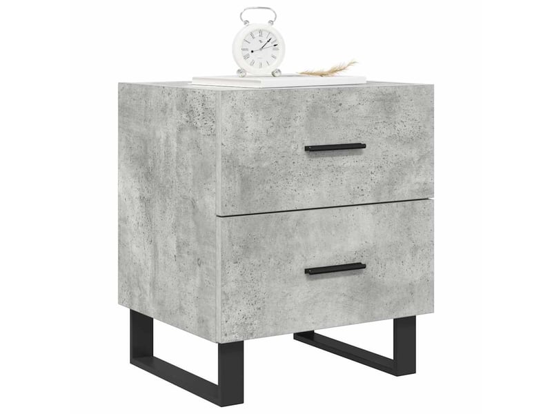  Lot de 2 tables de chevet - cabinet de chevet - table de nuit gris béton 40x35x47,5cm bois d’ingénierie  - Conforama C