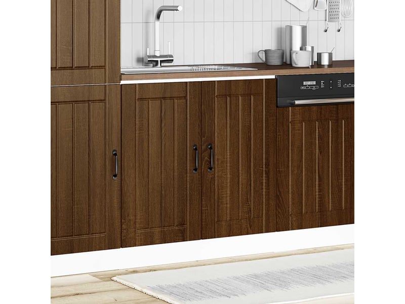 Meuble de cuisine, meuble de base de lavabo chêne marron bois d'ingénierie shl2406 - Conforama A