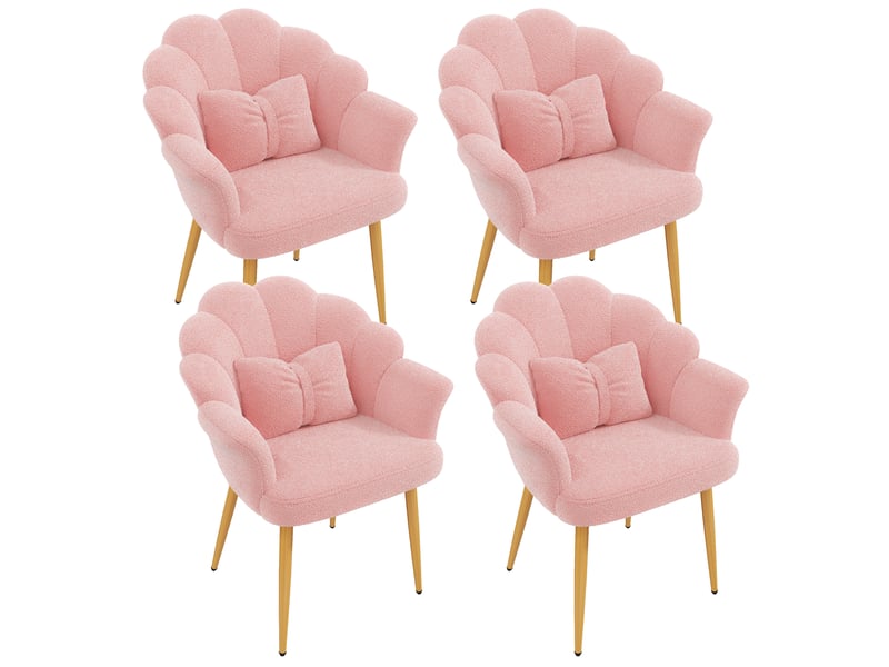  Chaise de salle à manger 64x65.5x85 cm - nounours nombre de places lot de 4 ou plus - lot de 4 - confort quotidien - design moderne - rose CozyNest - Conforama A