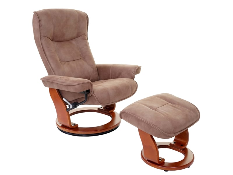 Mca fauteuil relax hamilton, fauteuil de télévision + tabouret, tissu, charge max. 130kg - marron antique miel - Conforama A