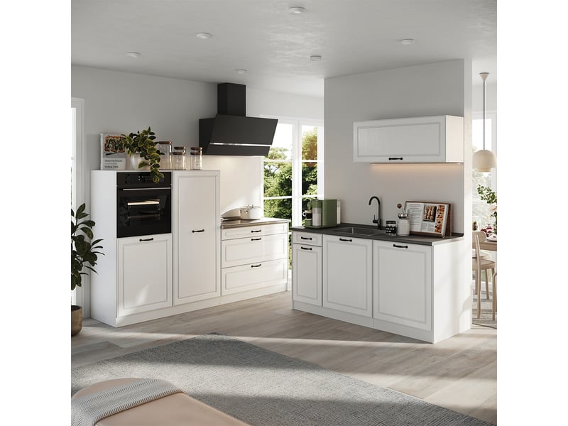  Vicco cuisine, blanc campagneblanc, 220cm sans plan de travail  - Conforama C