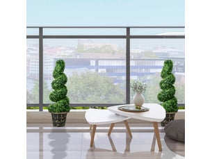 Plantes artificielles buis lot de 2 uv 90 cm en pot cravdom