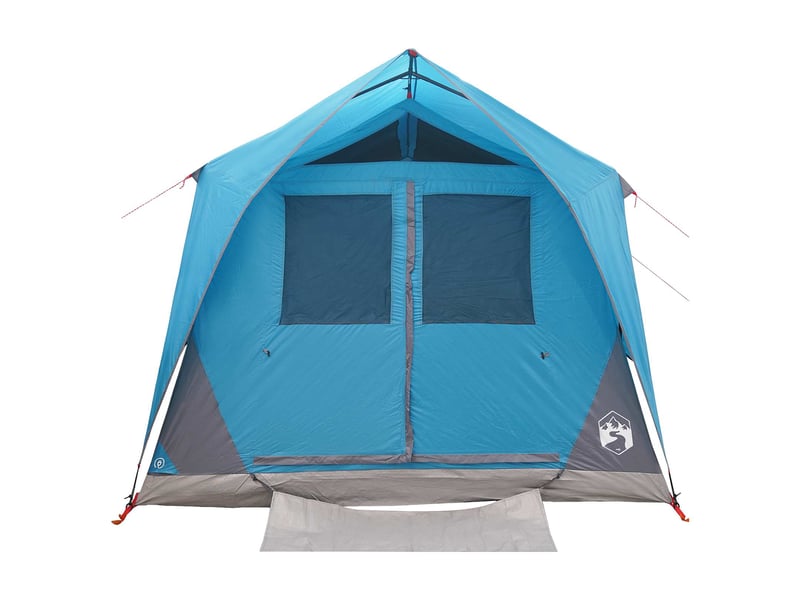 Tente tunnel, tente de camping 6 personne bleu polyester et acier - Conforama E