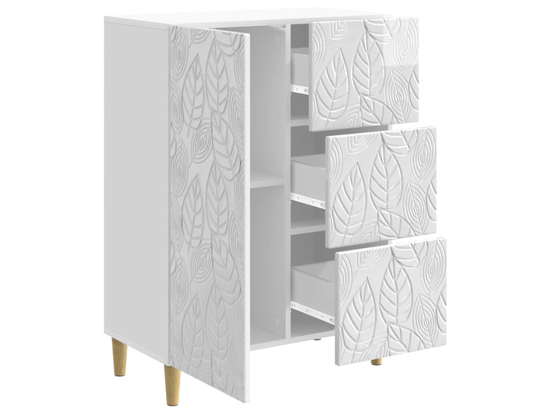  Buffet - bahut - meuble de rangement blanc brillant 66 x 34,5 x 90 cm bois d'ingénierie  - Conforama D