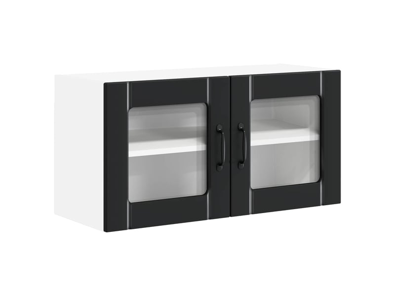 Meuble mural de cuisine, cabinet en verre mural noir 80x31x40cm - Conforama A