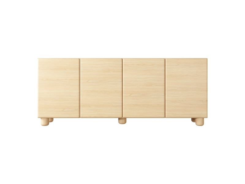  Buffet hamomole, commode 4 étagères, 200x38x80h cm chêne marron Hamomole - Conforama E