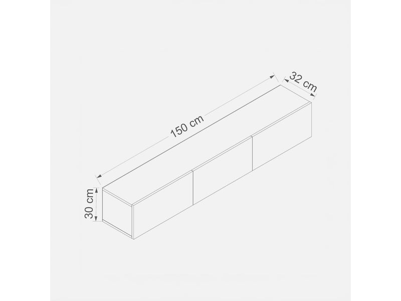  Meuble tv mural moderne 150 cm west - chêne 362ANT1155 - Conforama E