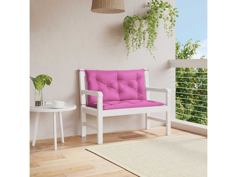 Lot de 2 coussins de banc de jardin, coussins d'assise rose 100x50x7 cm tissu cf58681 - Conforama B
