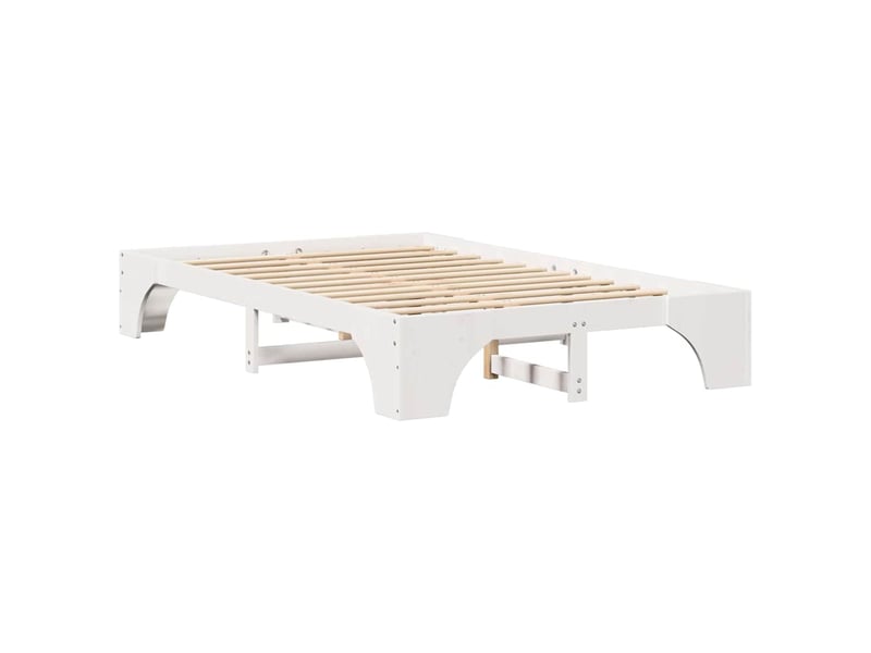 Lit double- lit adulte - cadre de lit blanc 135 x 190 cm pin massif - Conforama C