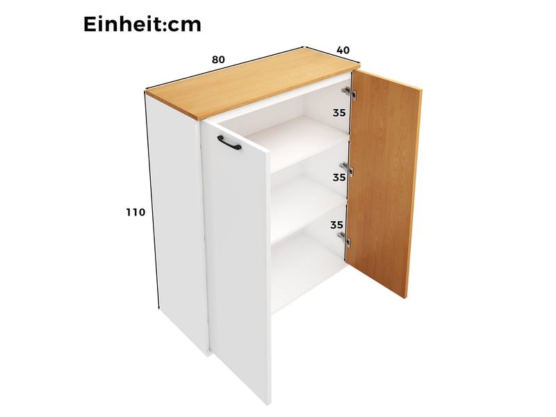  Meuble de rangement haut en mdf coloris blanc et chêne 80 x 40 x 110 cm N880P5146334W - Conforama C