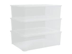 Boîtes de rangement en plastique 3 pcs 25 l empilables
