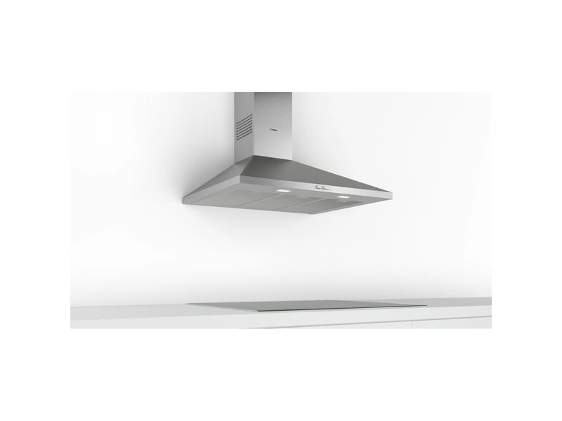 Bosch - bosch. Hotte décorative. 90 cm. Ser2. Inox. 3 niveaux. Evacuationrecyclage. Evac. Air mode normal max mode intensif : 588 m3h. 67 db. Boutons-poussoirs. Classe énergie b  dwp95bc51 - DWP95BC51 - Conforama E