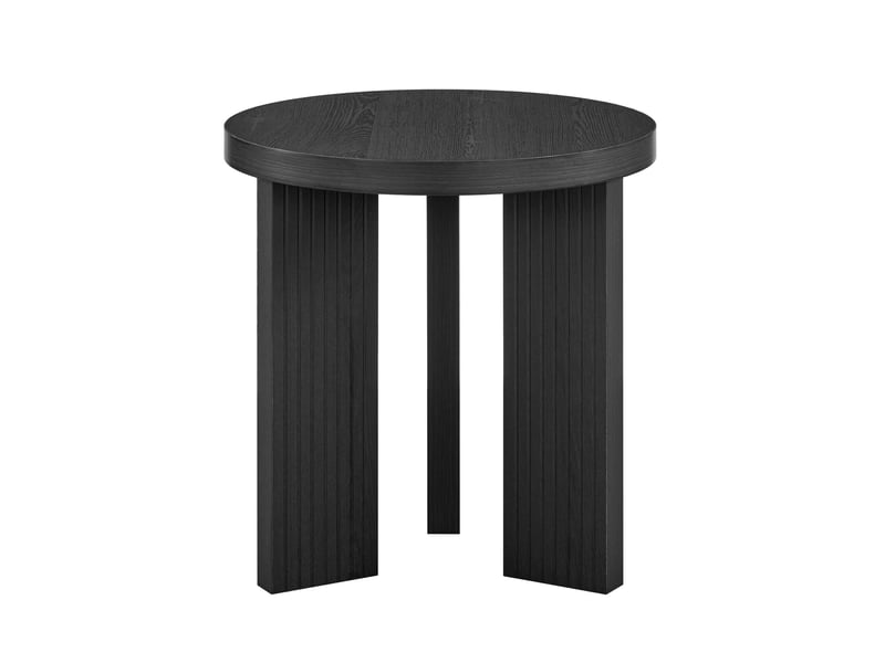  Table d'appoint ronde 44,5x44,5x45 cm à trois pieds mdf noire  - Conforama A