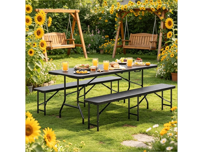 Salon de jardin pliable ensemble de conversation mobilier d'extérieur mobilier de camping - Conforama B