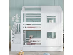 Lit superposé 90x200 cm <strong>HAUSS SPOLE</strong>  <strong></strong> coloris blanc