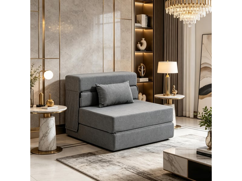  Fauteuil convertible 1 place pliable en lit avec coussin, pour petits espaces  - Conforama B