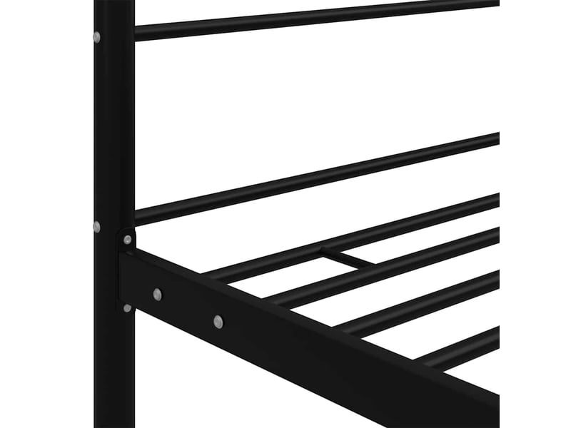  Lit simple- lit adulte -  cadre de lit à baldaquin sans matelas noir métal 90x200 cm  - Conforama D