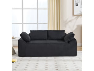 Canapé droit fixe <strong>STILVORA</strong> <strong></strong> 2 places Tissu noir