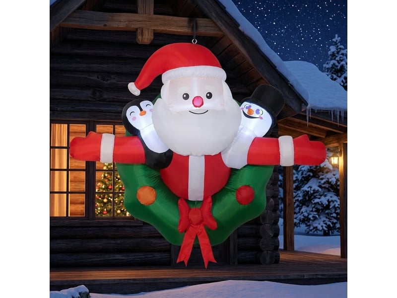  Père noël gonflable suspendu 1,5 m avec led, décoration de noël pour intérieur, jardin et extérieur  - Conforama C