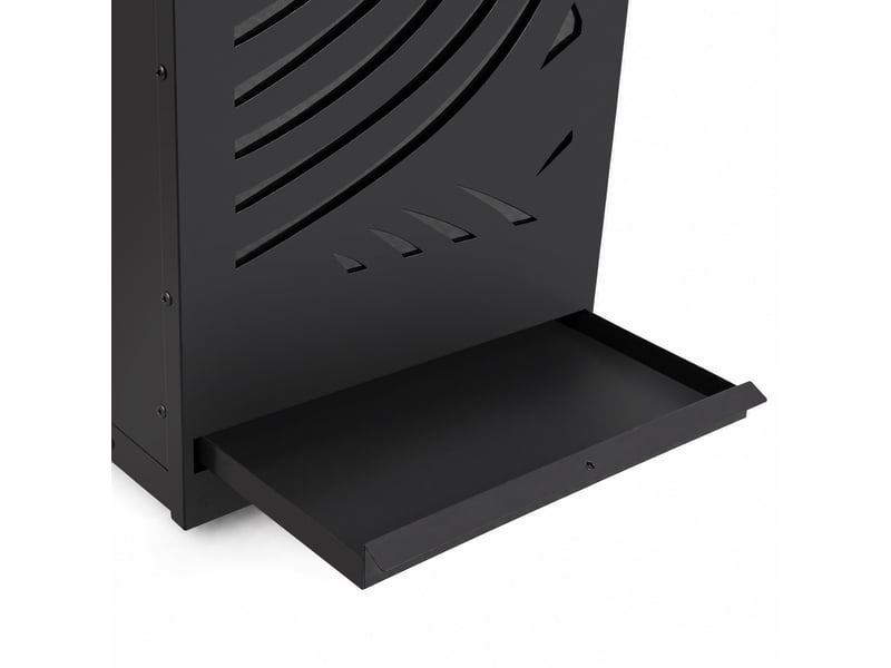  Réservoir à granulés 55 kg noir rangement à pellets 35 x 35 x 87 cm avec tiroir et motif  - Conforama E