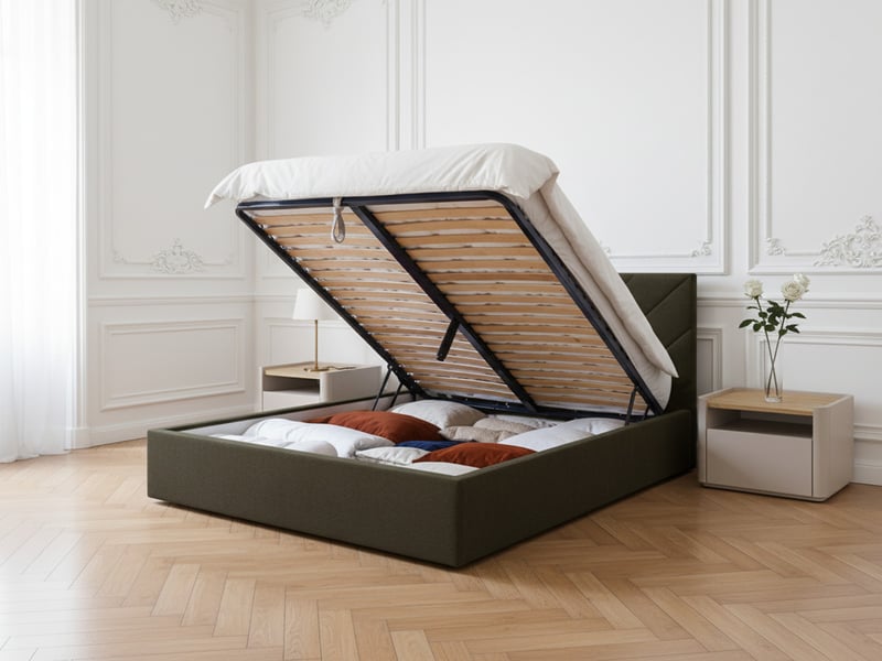  Bobochic lit coffre romane vert 180x200 ROMANE - Conforama C