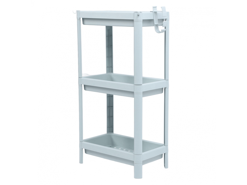  Étagère de rangement au sol pour salle de bain, étagère ouverte, étagère d'angle autoportante, étagère de rangement, bleu nordique (  - Conforama A