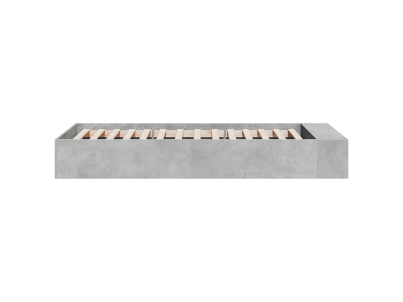 Lit simple- lit adulte -  cadre de lit sans matelas gris béton 100x200 cm  - Conforama D