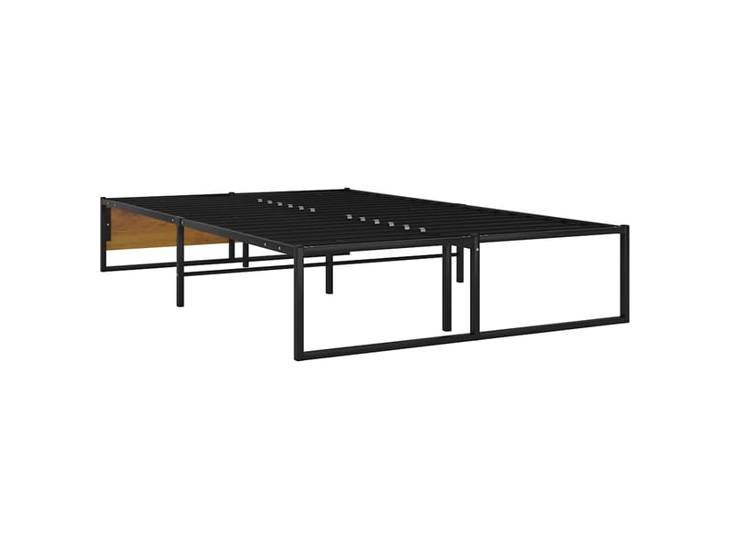  Lit double- lit adulte -  cadre de lit sans matelas noir métal 120x200 cm  - Conforama D