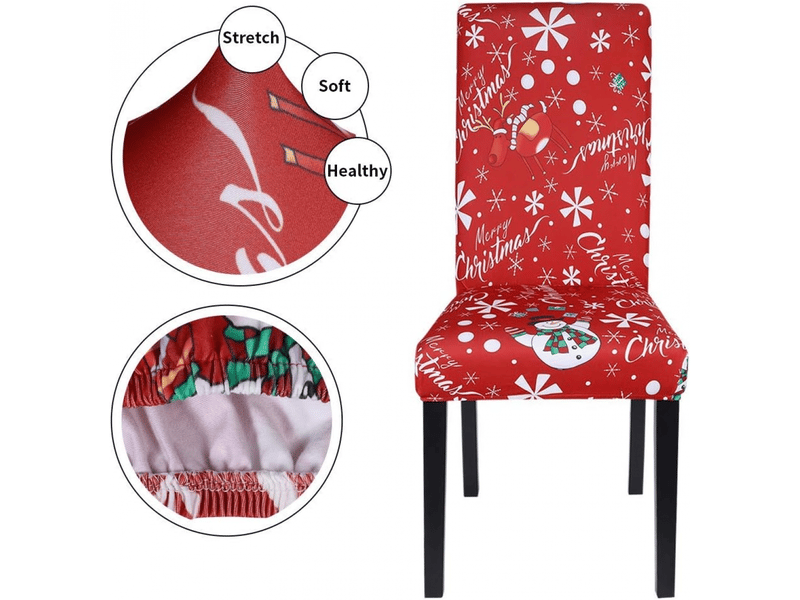  Ensemble de housses de chaises élastiques de noël, convenant aux restaurants, mariages, hôtels, fêtes, banquets, rouge XLH-ZLS-009353MF - Conforama B