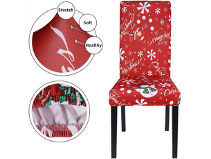 Ensemble de housses de chaises élastiques de noël, convenant aux restaurants, mariages, hôtels, fêtes, banquets, rouge