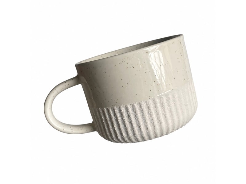  Tasse à café, émail moucheté blanc sable, 400 ml  - Conforama A