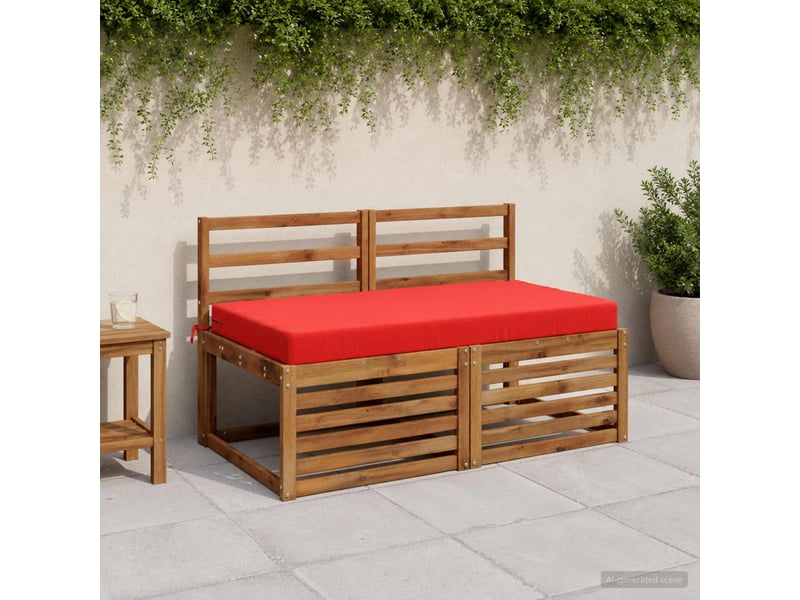  Coussin d'assise, coussin pour chaisecanapé soest 100 % polyester rouge 120 x 60 x 10 cm cf51475  - Conforama B