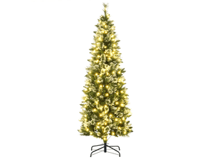 Sapin de noël enneigé de 180 cm avec 240 lumières led, 618 branches et base en acier