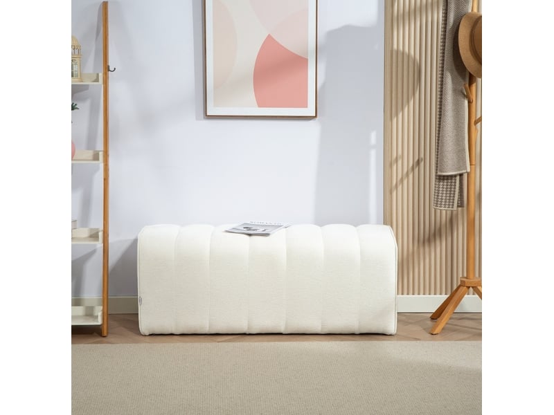  Banc de chambre 110x40x44 cm moderne bois crème  - Conforama C