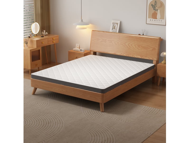  Matelas mousse h3 90x200 cm, épaisseur 7 cm – blanc et gris – soutien ergonomique 7 zones certifié oeko-tex  - Conforama B