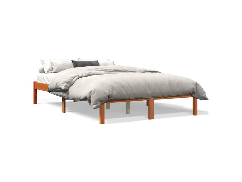  Lit double- lit adulte -  cadre de lit sans matelas  marron 120x200cm bois pin massif  - Conforama A
