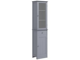 Colonne de salle de bain 2 portes 1 tiroir mdf gris 40 x 27 x 171,5 cm